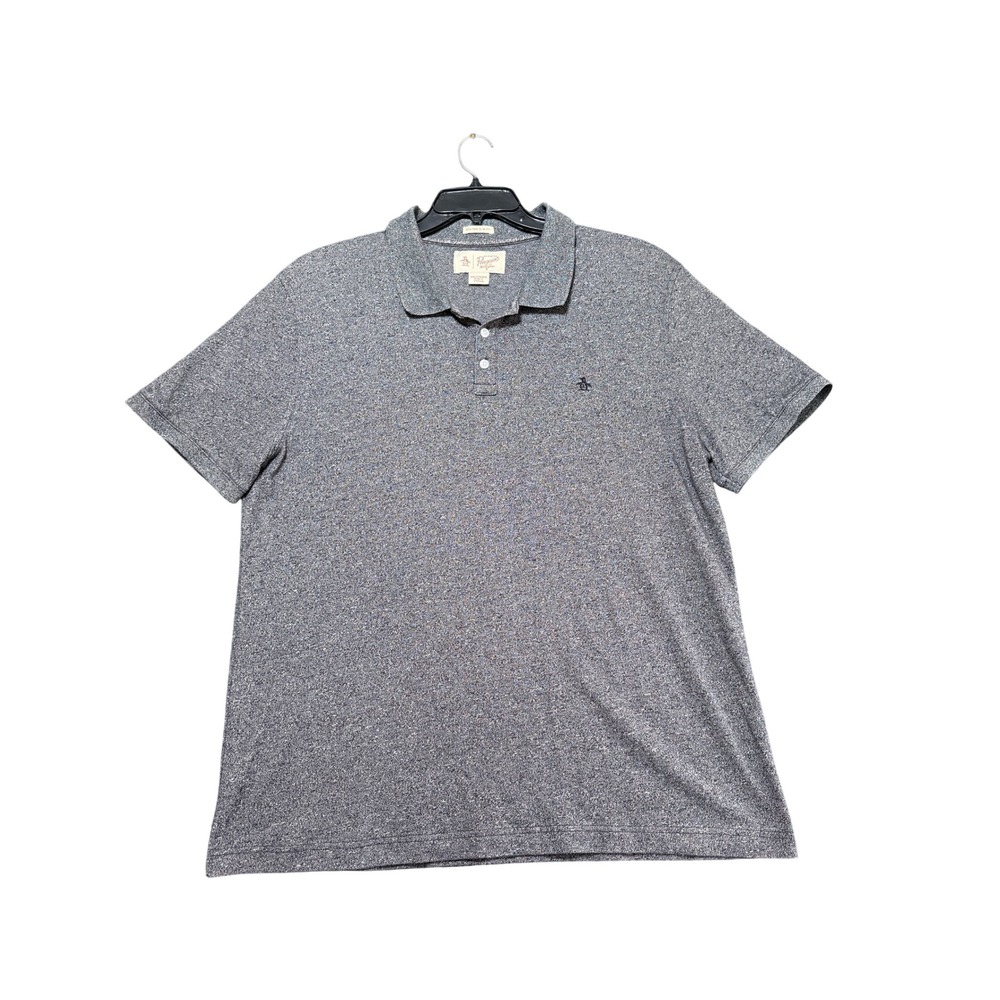 Original Penguin Polo Mens XXL Gray Heritage Slim Fit‎ Short Sleeve Logo
